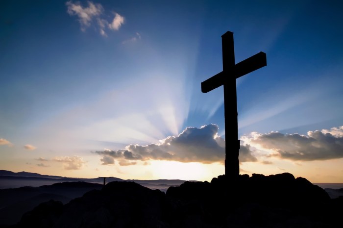 Jesus On The Cross With Sunset Background / Stock Photo - Our ...